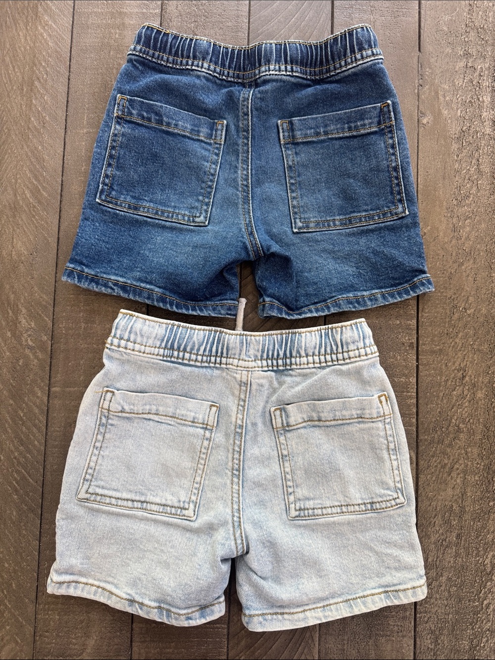 Cat & Jack Kids Denim Pull-On Shorts - Light Blue & Dark Blue - Picture 5 of 5